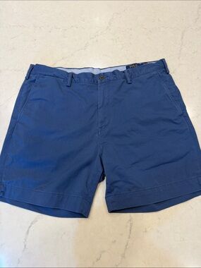 Polo by Ralph Lauren Royal Blue Flat-Front stretch straight fit shorts size 38